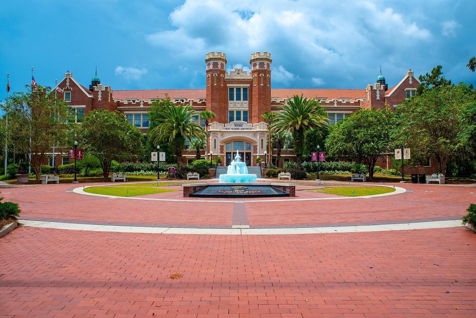 Westcott Building and fountain at Florida State University